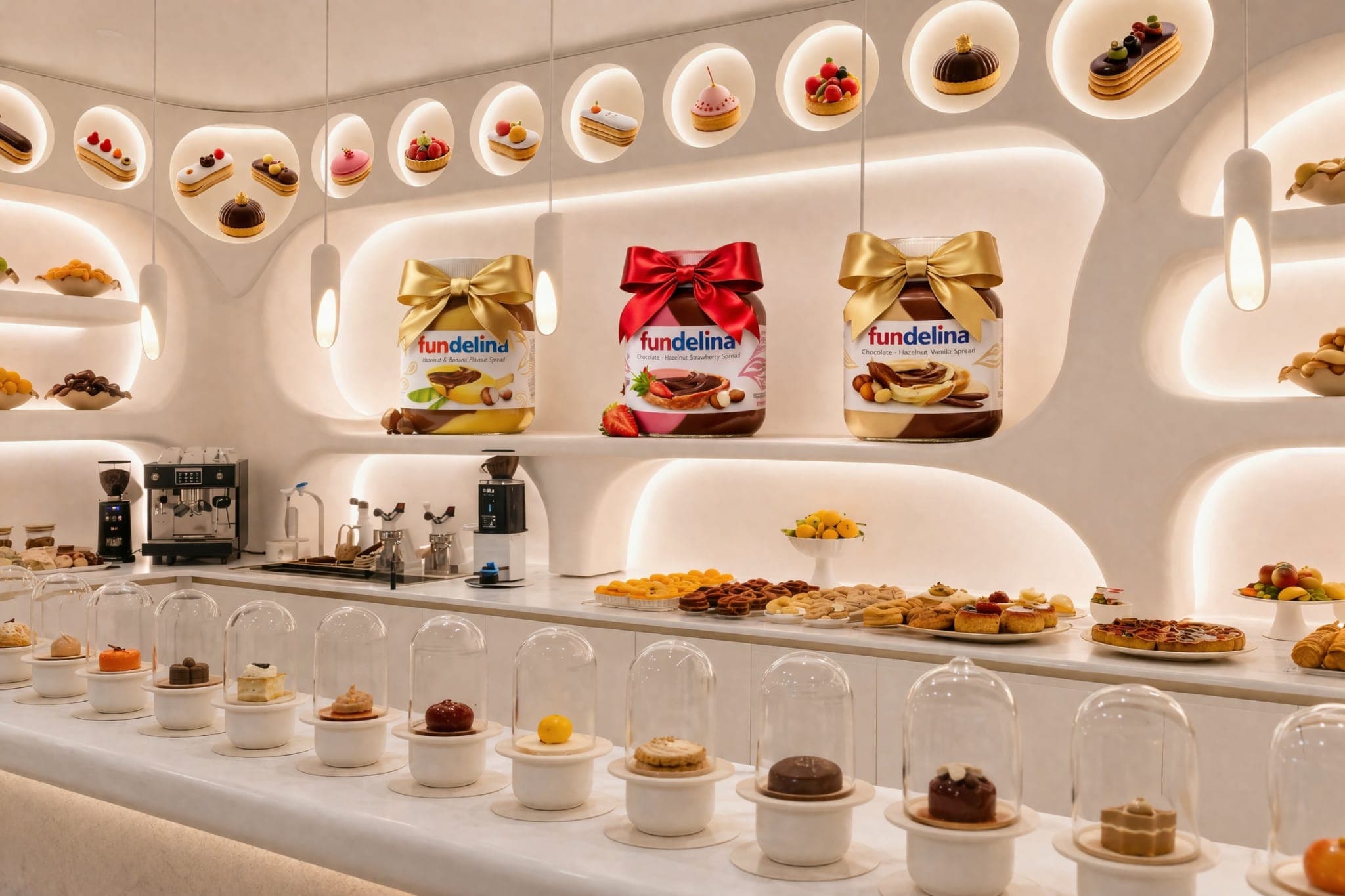 Golden pastries with Fundelina festive edition spread