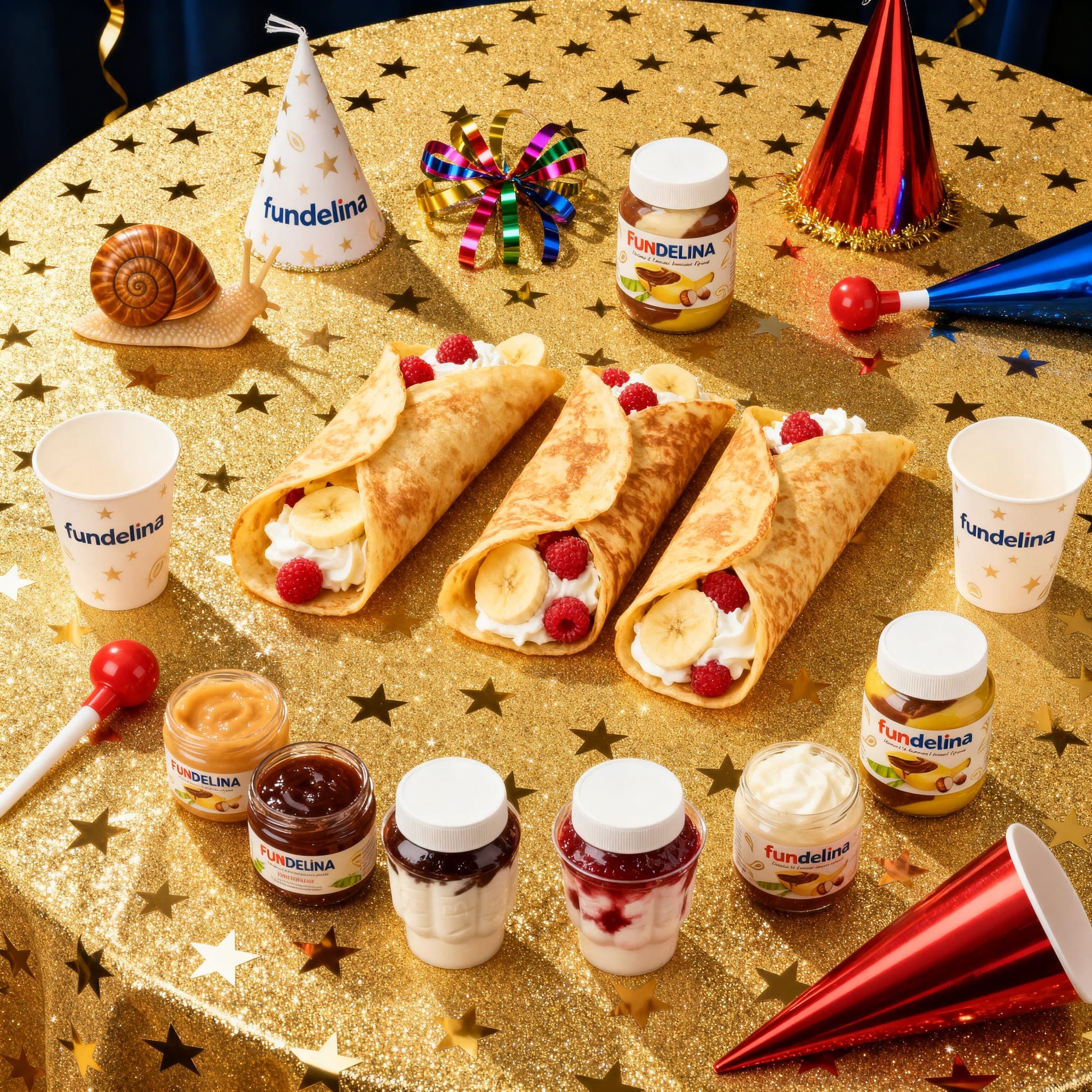 Pancakes et petit-déjeuner avec pâte à tartiner Fundelina