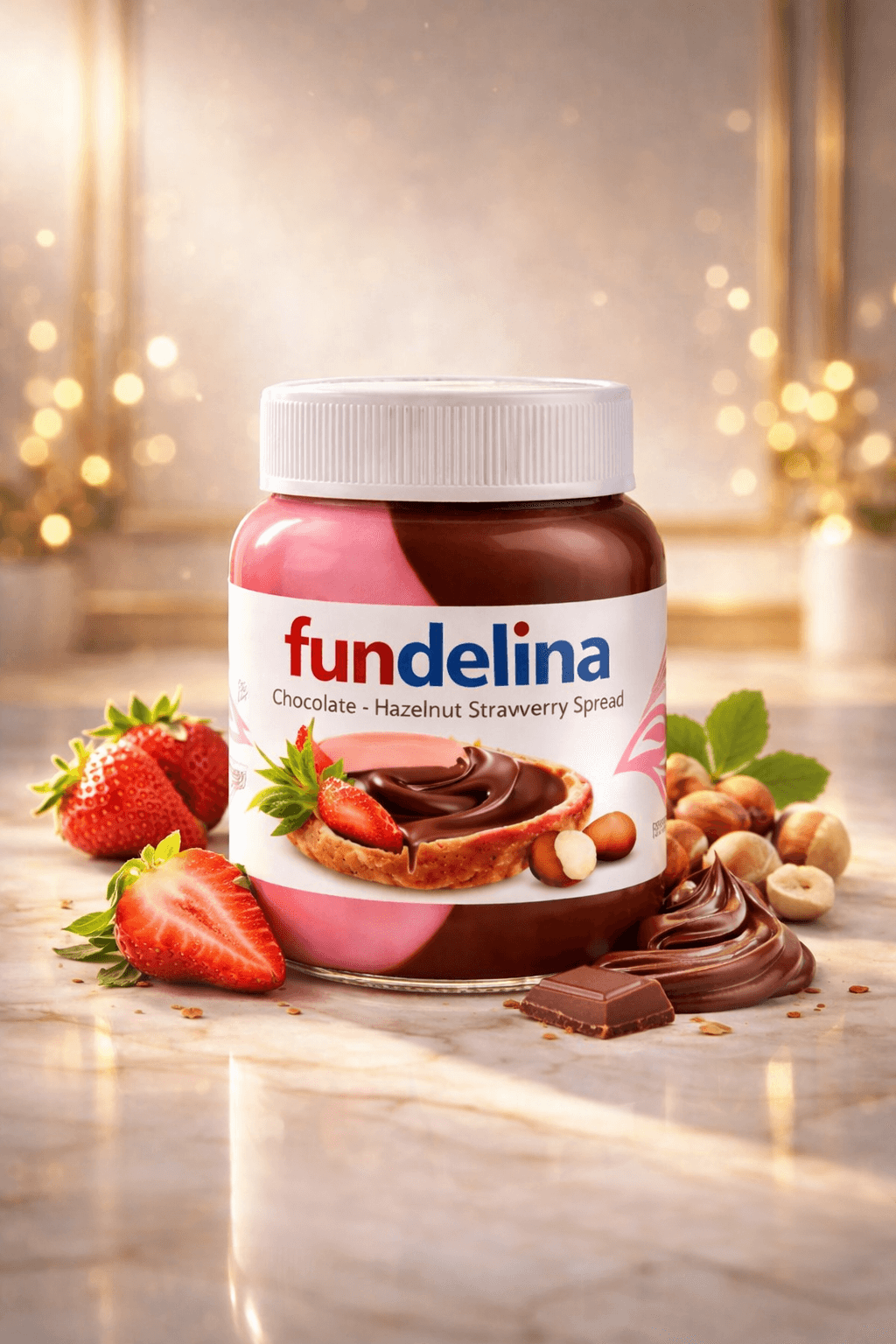 Pot Fundelina - pâte à tartiner fraise chocolat